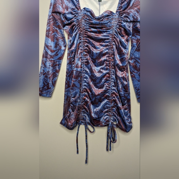 Beautiful Large Ruched Velvet Bodycon Dress Wild Fable. Like New - Picture 6 of 6